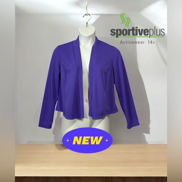 NWOT, Sportive Plus, Purple Activewear Plus Size Jacket, 2X, Made in 🇨🇦 - Picture 1 of 6